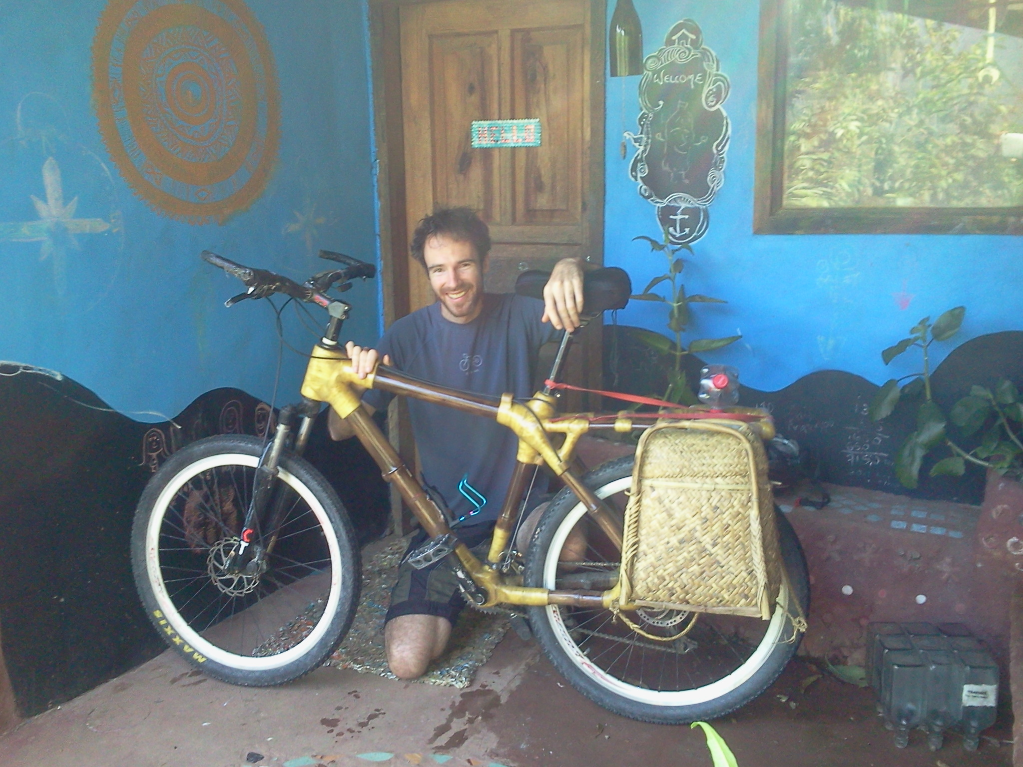 I am Biking on My Bamboo Bike